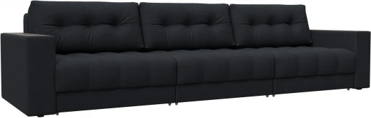 128442 Диван прямой с декором Лига-049 НПБ Лонг Лига Диванов (Замша) арт.128442