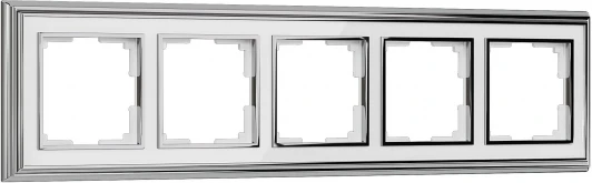 WL17-Frame-05 Рамка на 5 постов (хром/белый) Werkel WL17-Frame-05 (a037696)