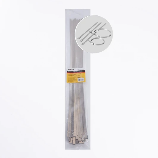 32803 Хомут стальной 7,9х500мм серый 25 шт. Stekker 32803