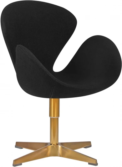 69A-LMO SWAN, цвет сиденья черный (AF9), цвет основания основание Кресло дизайнерское DOBRIN SWAN (черная ткань AF9, золотое основание)