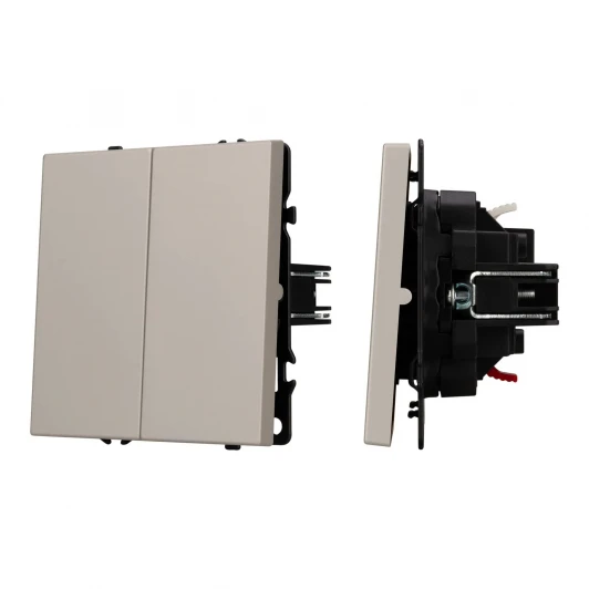 059419 Механизм выключателя двухклавишный непроходной SWT-NOBE-MK02-SFPL-CA (230V, 10A) (Arlight, Кашемир) 059419