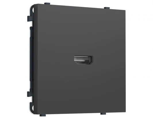 MS914030 Комплект механизма розетки HDMI 2.1 (Графит Мягкое касание) Ambrella Volt QUANT PRO MS914030