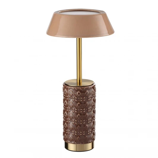 5453/8TLA Настольная лампа беспроводная Odeon Light Lulu 5453/8TLA светлая бронза/бежевый/кофейный/металл/керамика LED*8W 3000K