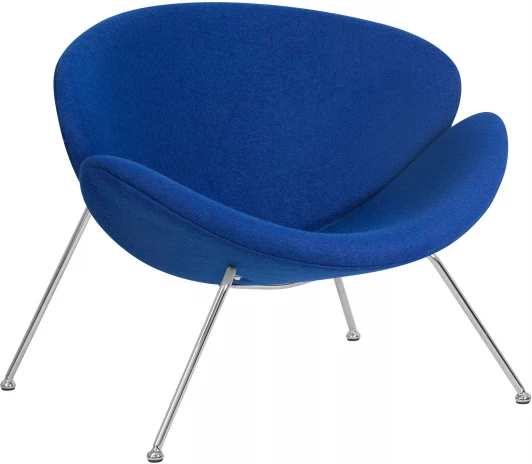 72-LMO EMILY, цвет сиденья синий (AF6), цвет основания хромированная сталь Кресло дизайнерское EMILY (синяя ткань AF6, хромированная сталь)