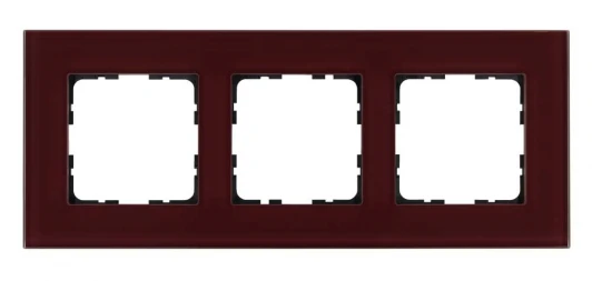 G1003GH Рамка на 3 поста (гранатовый) Jasmart G-Glass G1003GH