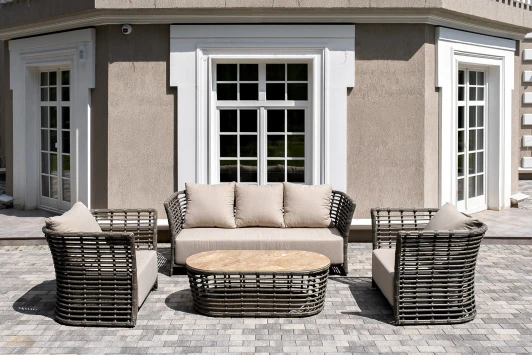 VALS3C2T-4-SET grey "Валенсия" лаунж-зона из искусственного ротанга, цвет серый 4SIS арт.УТ-00010001