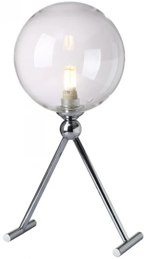 FABRICIO LG1 CHROME/TRANSPARENTE Интерьерная настольная лампа Crystal Lux Fabricio LG1 CHROME/TRANSPARENTE