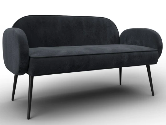 131093 Диван прямой Лига-086 (Фанера/Металл/Велюр/Темно-серый) Лига Диванов 131093