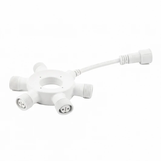 UTC-F90 Y6 WHITE Соединитель для гирлянд серии F90RPO, круговой 1 вход-5 выходов белый Uniel UTC-F90 Y6 WHITE