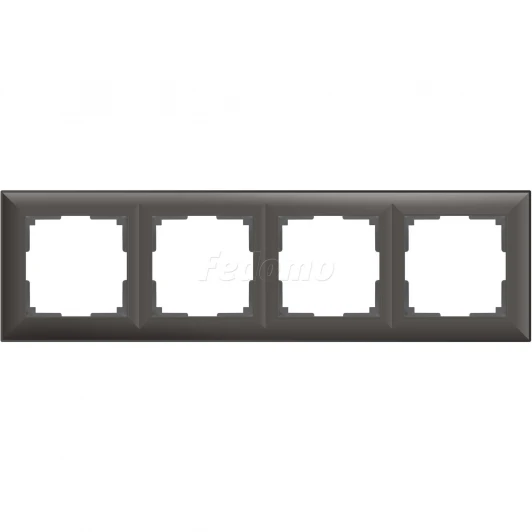 WL14-Frame-04 GR-BR Рамка на 4 поста Werkel Fiore, серо-коричневый