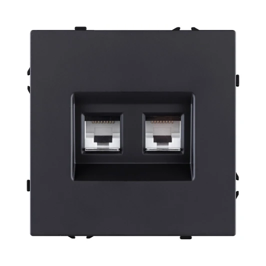 EC-018BK Розетка двойная Ethernet RJ45 черный матовый Kollinger Eclipse EC-018BK