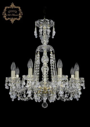 11.24.8.200.XL-64.Gd.V0300 Подвесная люстра Art Classic 11.24 11.24.8.200.XL-64.Gd.V0300 (220V, хрусталь, на цепи, подсвечник, свеча)