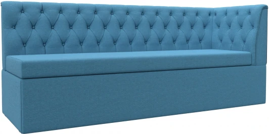 123180 Диван кухонный Маркиз с углом справа (Голубой/Рогожка) Лига Диванов арт.123180