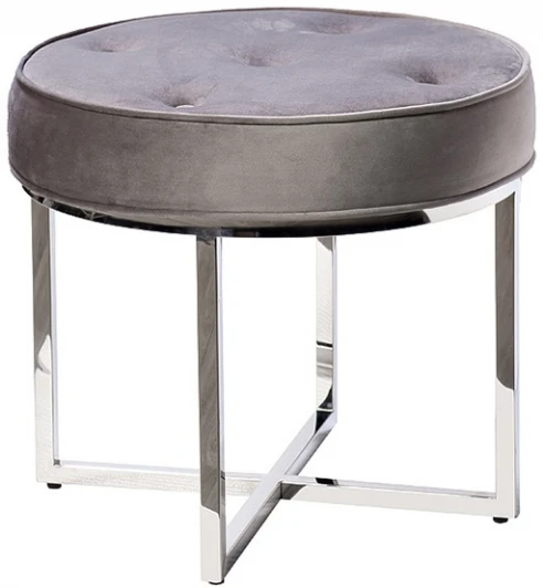 47ED-003BAN-SER Пуфик Garda Decor 47ED-003BAN-SER (Хром/Серый)