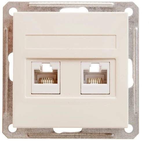 RSI-251KK5E-2-86 Розетка встраиваемая двойная Ethernet RJ-45 (слоновая кость) Systeme Electric W59 RSI-251KK5E-2-86