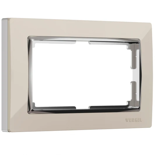 W0081903 Рамка для двойной розетки Snabb (слоновая кость/хром) Werkel W0081903 (a051648)