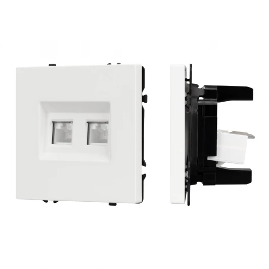054312 Механизм сдвоенной компьютерной розетки SCT-NOBE-MPC2-SFPL-WH (RJ-45, CAT6) (Arlight) 054312