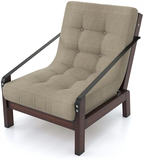 19630 Кресло Arsko Локи орех темно-бежевая рогожка