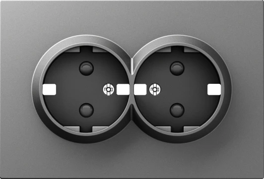 DE22237 Накладка для розетки 2-й с заземлением, со шторками 16A 250 В~, сталь Donel A07 DE22237