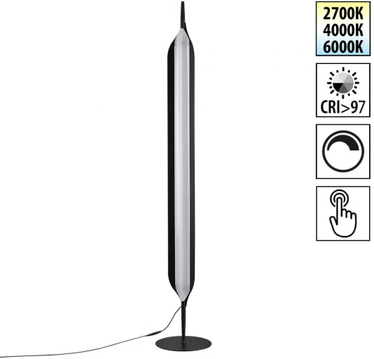 359543 Торшер колонна диммир. со сменой цвет. темпер. (управление- сенсор) Novotech Ala 359543 черный LED 32W 220V 2700К\4000К\6000К (регулировка яркости, сенсорный выключатель)