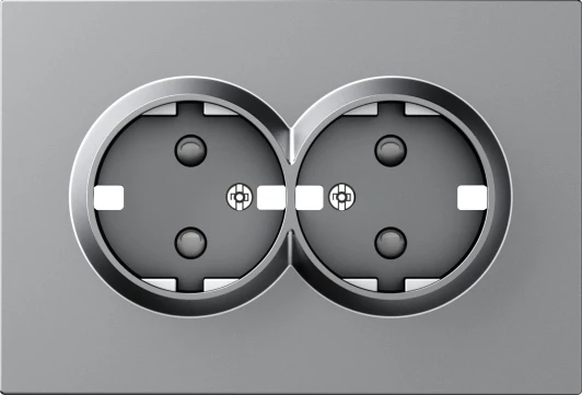 DE22240 Накладка для розетки 2-й с заземлением, со шторками 16A 250 В~, матовый серый Donel A07 DE22240