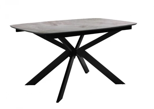 00-00080685 Стол DikLine BK140 Керамика Italian Grey (глянец серый)/подстолье черное/опоры черные 00-00080685