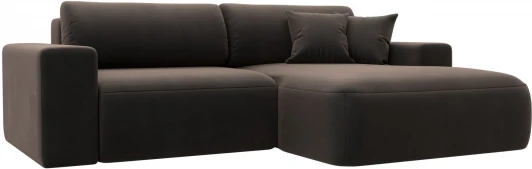 121377 Диван угловой Лига-036 НПБ Классик правый угол (Коричневый/Велюр) Лига Диванов арт.121377