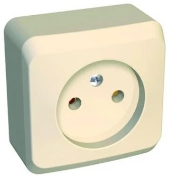 PA16-001K Розетка накладная без заземления (кремовый) Systeme Electric Этюд PA16-001K
