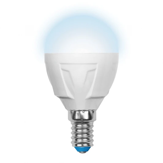 LED-G45-6W/NW/E14/FR/DIM PLP01WH картон Лампочка светодиодная груша белая E14 6W 4500K Uniel LED-G45-6W/NW/E14/FR/DIM PLP01WH
