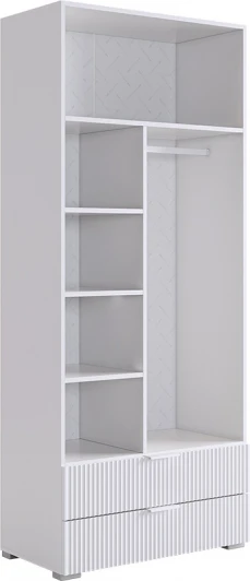 UL.120-M.103.01.3262 Зефир Шкаф двухдверный 120.01 Mebelson (ЛДСП,ПВХ,МДФ,Металл/Светлое дерево,Белый) арт.UL.120-M.103.01.3262