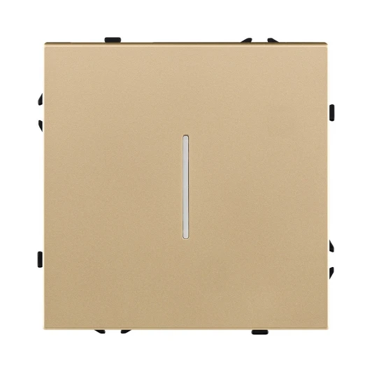 EC-012GD Выключатель кнопочный 1-клавишный 10А/250В с LED подсветкой, золотой Kollinger Eclipse EC-012GD