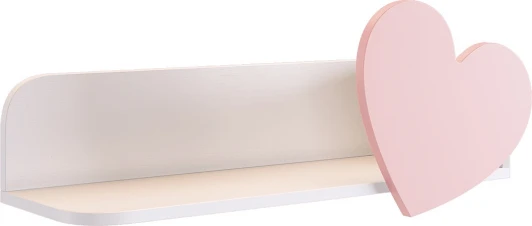 PS-01.3095 Полка навесная Сердечко Mebelson (ЛДСП,МДФ/Светлое дерево,Розовый) арт.PS-01.3095