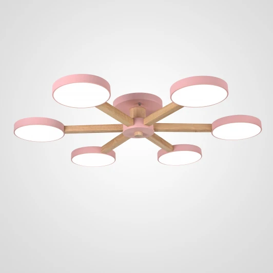 Turna01 Потолочная люстра Wi-Fi на штанге Turna 6 Pink By ImperiumLoft Turna01 (LED, 220V, пульт управления, голосовое управление, умный дом - Алиса)