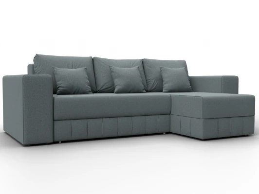 129837 Диван угловой Лига-076 угол универсальный (ДСП/Пластик/Рогожка/Серый) Лига Диванов 129837