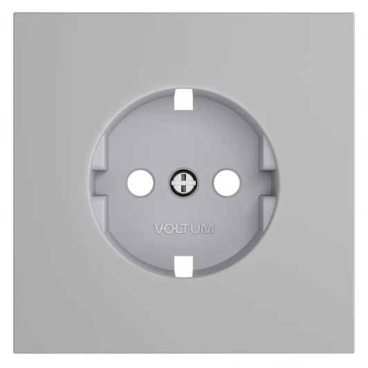 VLS000616 Накладка для розетки с заземлением (серый) Voltum S70 VLS000616