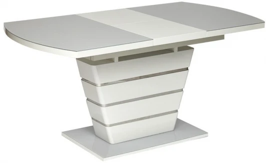 11410 Стол SCHNEIDER ( mod. 0704 ) белый (мдф high glossy, закаленное стекло)