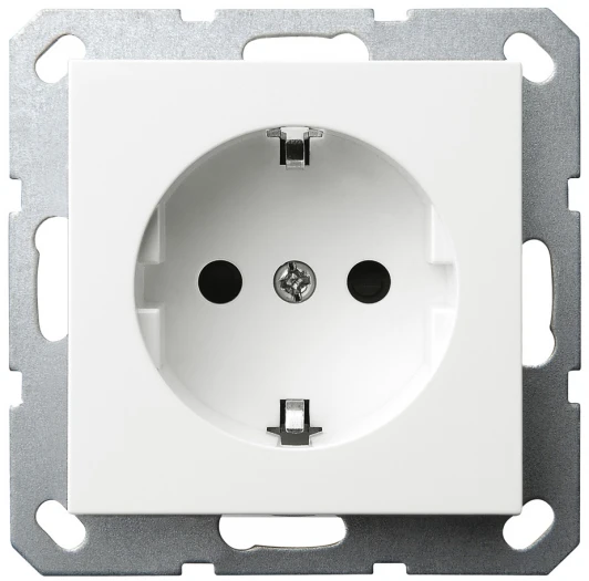 G5501W Розетка со шторками (белый глянцевый) Jasmart G-Classic G5501W