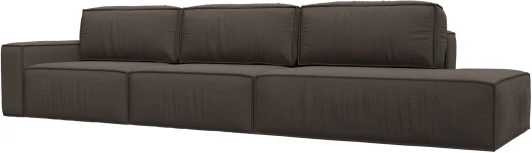 122730L Диван прямой Прага Модерн Лонг подлокотник слева (Коричневый/Рогожка) Лига Диванов арт.122730L