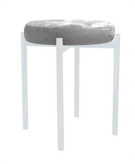 00-00079914 Табурет M DikLine, M13 светло-серый, ножки белые арт.00-00079914