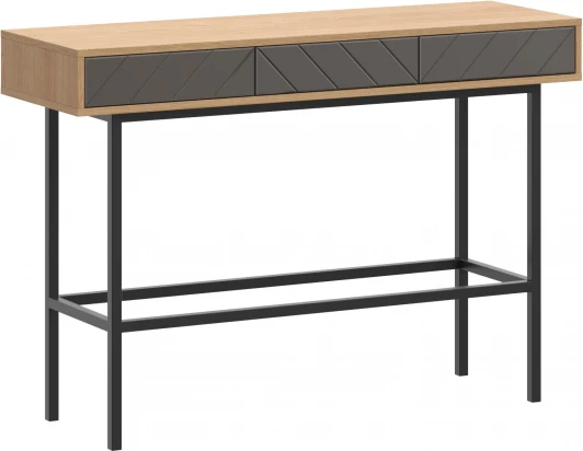 769641 Стол консольный Boho ОГОГО (арт.769641), (Стекло,ЛДСП,Металл/Дуб Корбридж,Коричневый)