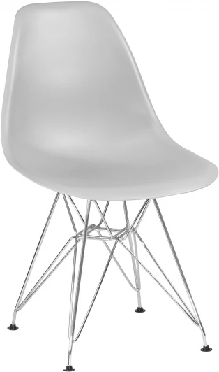 638APP-LMZL DSR, цвет сиденья светло-серый (GR-01), цвет основания хромированная сталь Стул обеденный DSR (ножки хром, цвет светло-серый (GR-01))