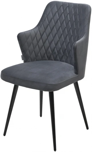 461MC05395 Стул M-City HERMAN 360 град. BM-3 ТЕМНО-СЕРЫЙ, велюр / черный каркас