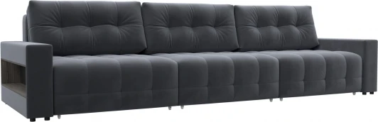 128915 Диван прямой с полками Лига-053 НПБ Лонг Лига Диванов (Велюр) арт.128915