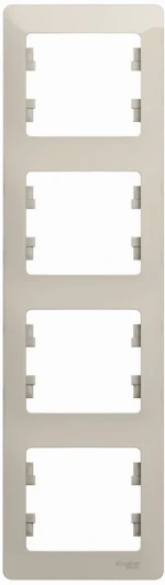 GSL000908 Рамка на 4 поста (молочный) Systeme Electric Glossa GSL000908