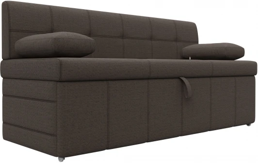 123760 Диван кухонный прямой Лео (Коричневый/Рогожка) Лига Диванов арт.123760