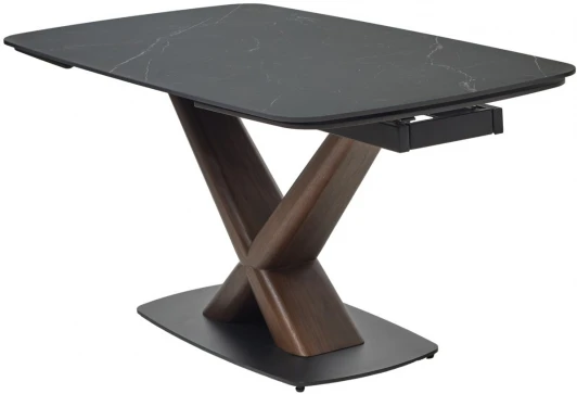 614M05571 Стол M-City BLANCO 160 MATT BLACK MARBLE SOLID CERAMIC / Орех