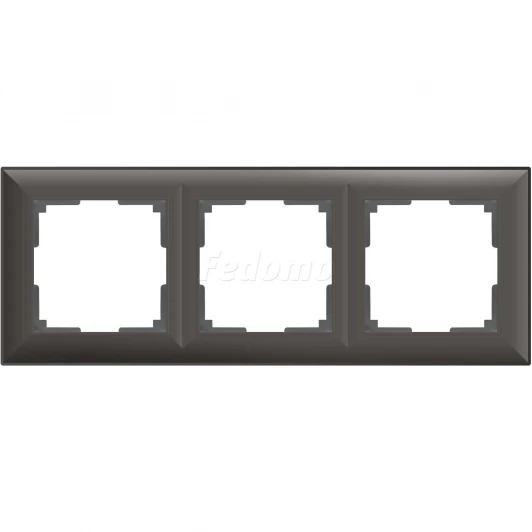 WL14-Frame-03 GR-BR Рамка на 3 поста Werkel Fiore, серо-коричневый