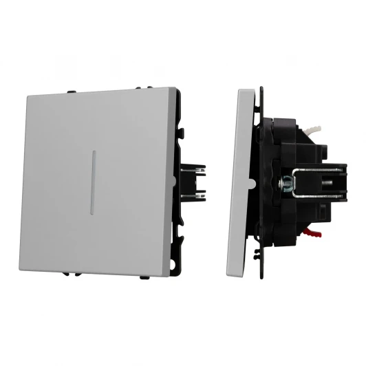 059431 Механизм выключателя одноклавишный проходной LED SWT-NOBE-MKP1-SFPL-L-IS (230V, 10A) (Arlight, Никель) 059431