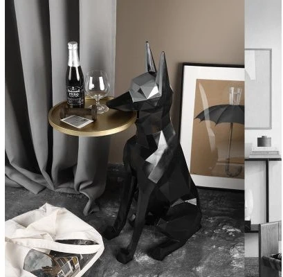 MY-D124 Большая статуэтка-столик Дог с подносом черная MY iNTERNO MY-D124