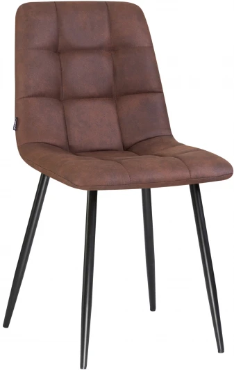 7094-LML ALEX, цвет сиденья коричневая микрофибра (PK-03), цвет основания черный Стул обеденный ALEX (черные матовые ножки, коричневая микрофибра (PK-03))